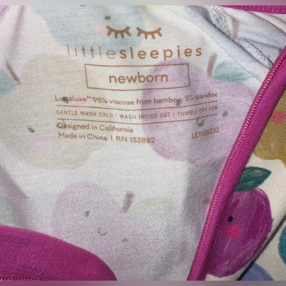 Little Sleepies Apple of My Eye Zippy Newborn - Picture 5 of 6